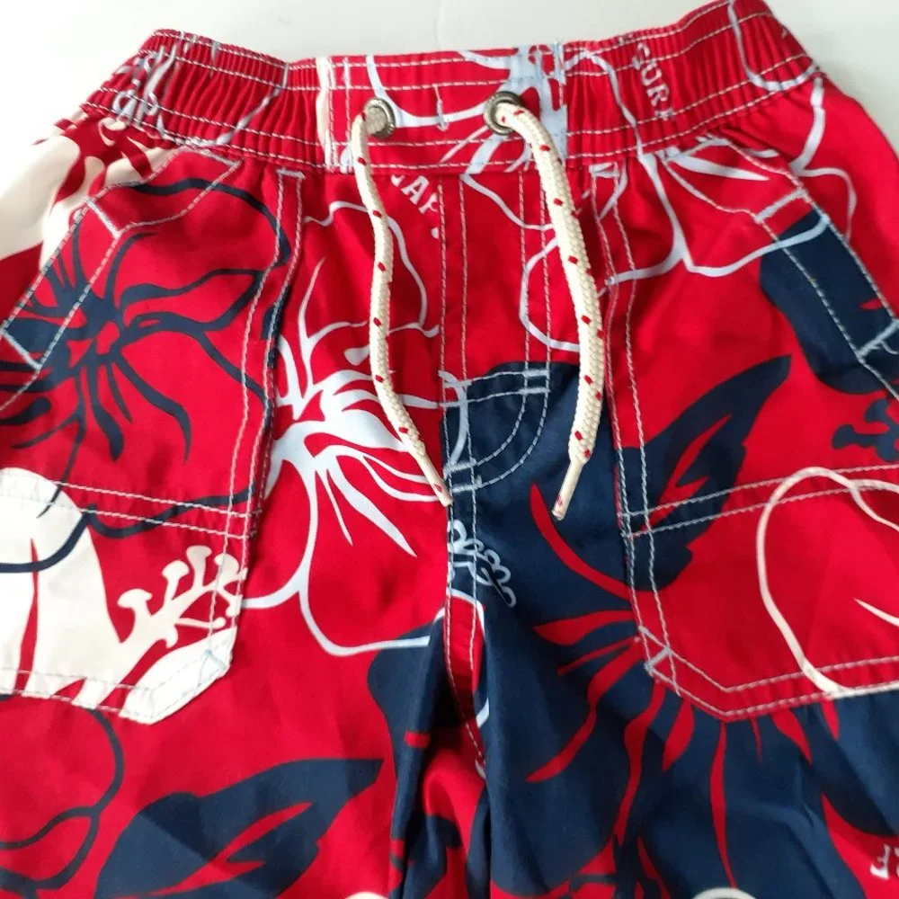 Gap Boys Swim Trunks Red Hibiscus Swimsuit Bathing Suit Size 2T